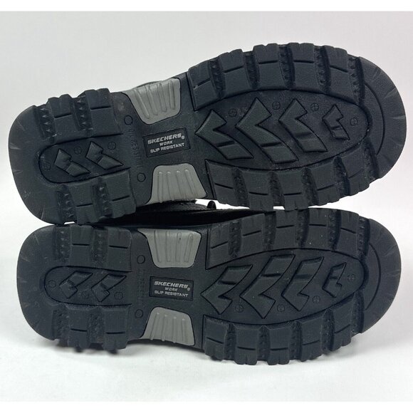 Skechers Work Burgin Tarlac Steel Toe Boot Mens Wide Fit Black Leather Safety - Picture 8 of 10